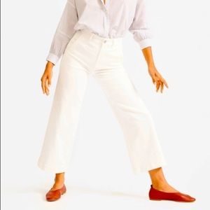 Everlane Wide-Leg Crop Pant in White